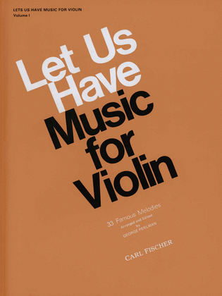 Book cover for Let Us Have Music For Violin