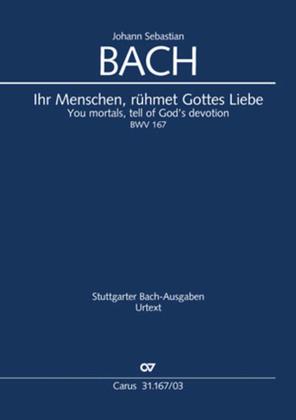 Book cover for You mortals, tell of God's devotion (Ihr Menschen, ruhmet Gottes Liebe)