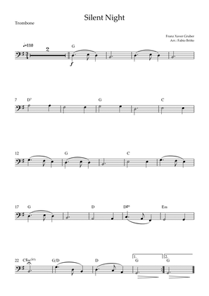 Book cover for Silent Night (Christmas Song) for Trombone Solo with Chords