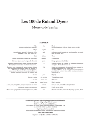 Les 100 de Roland Dyens - Morse code Samba