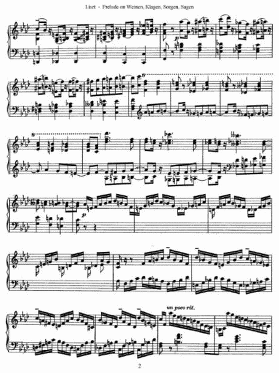Franz Liszt - Prelude on Weinen, Klagen, Sorgen, Sagen (after J. S. Bach)