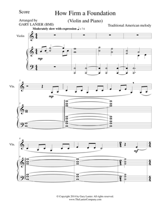 Book cover for HOW FIRM A FOUNDATION (Violin/Piano and Violin Part)