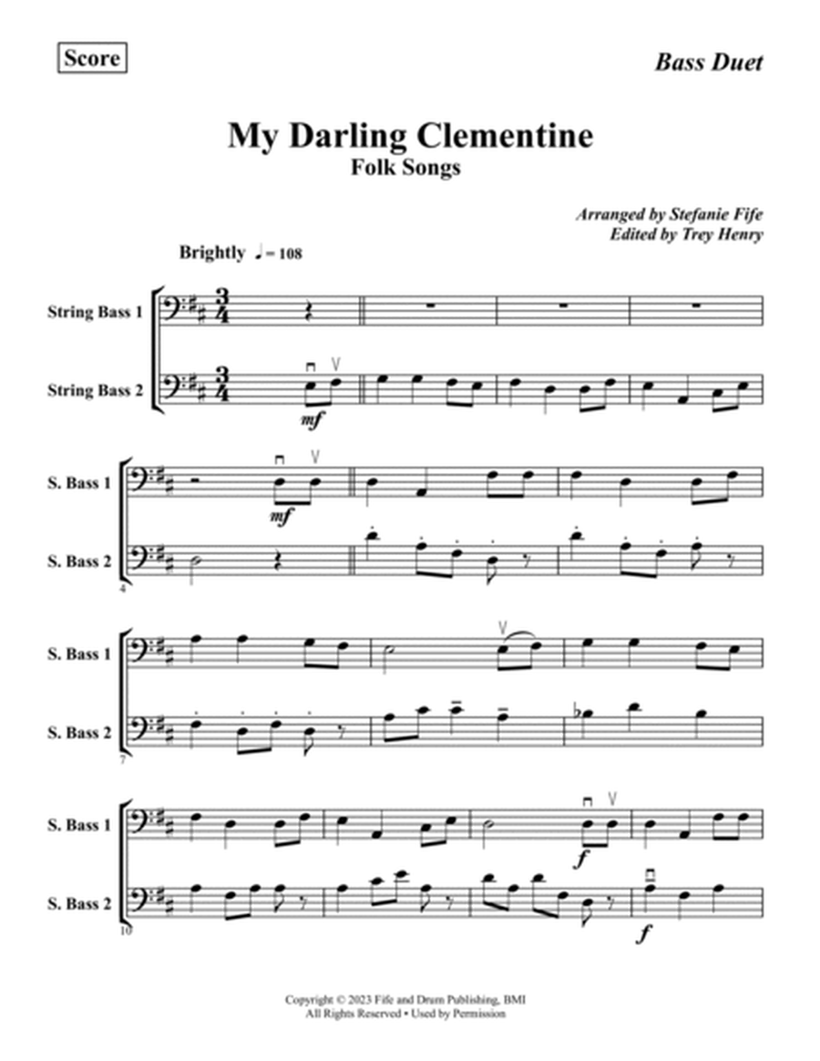 My Darling Clementine and I Gave My Love A Cherry for String Bass Duet image number null