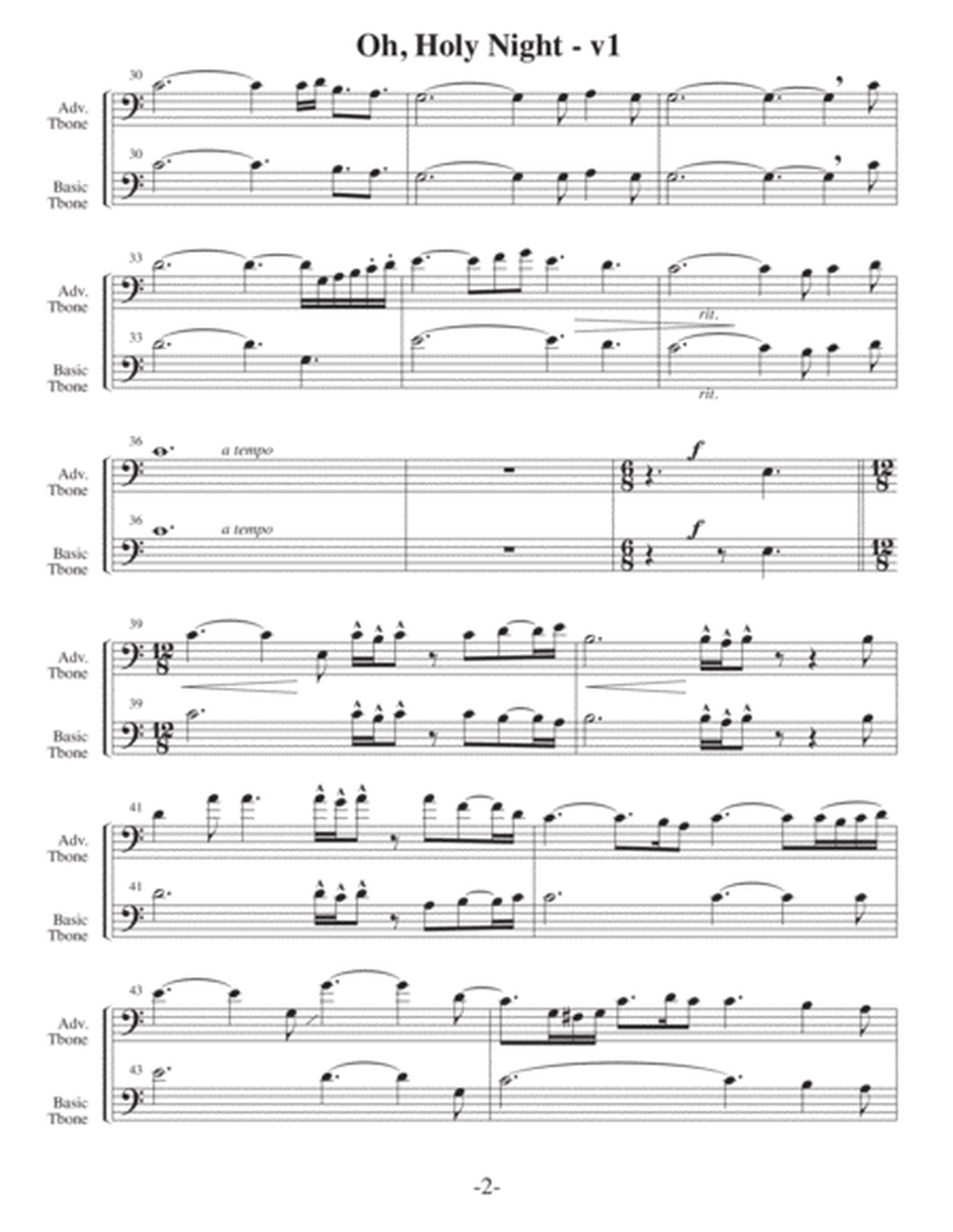 O Holy NIght-v1 (Arrangements Level 3-5 for TROMBONE + Written Acc) image number null