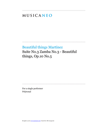 Book cover for Suite No.3 Zamba No.3-Beautiful things Op.10 No.5