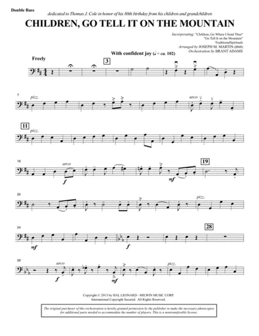 Appalachian Winter (A Cantata For Christmas) - Double Bass