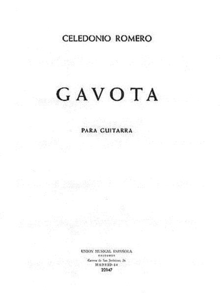 Romero (celedonio) Gavota Guitar