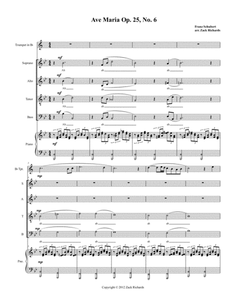 Ave Maria SATB Choir with Trumpet Solo