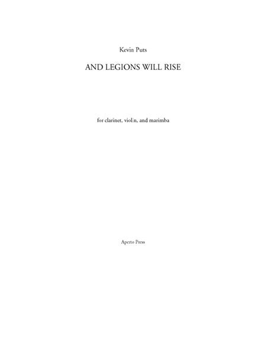 And Legions Will Rise (score and parts)