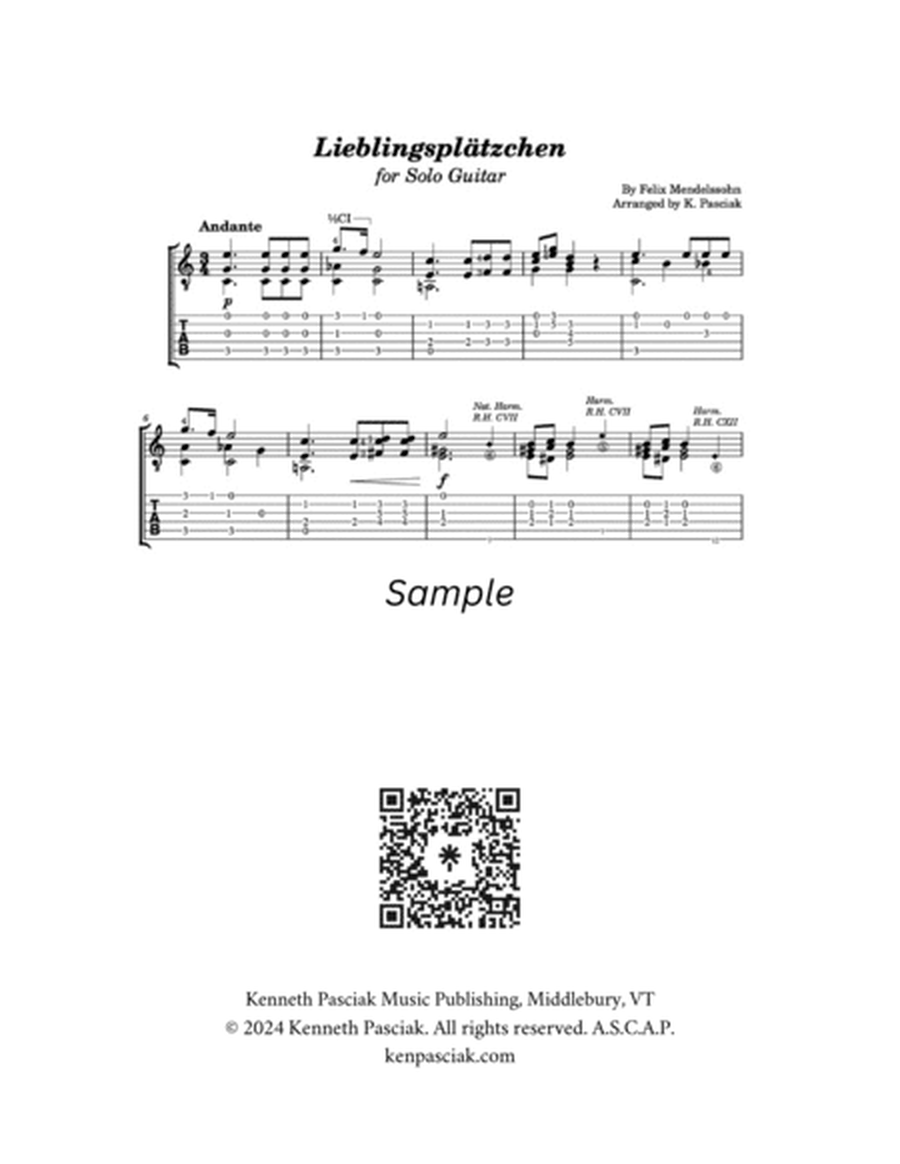 Lieblingsplätzchen (for Solo Guitar) image number null