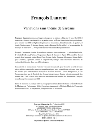 Book cover for Variations sans thème de Sardane