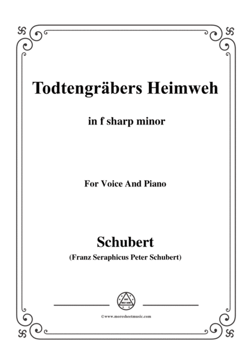 Schubert-Todtengräbers Heimweh,in f sharp minor,for Voice&Piano image number null