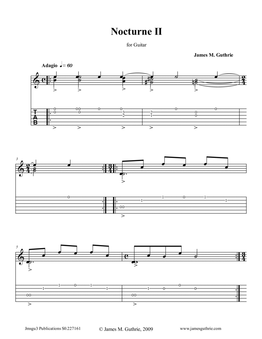 Guthrie: Nocturne for Solo Guitar No. 2 image number null