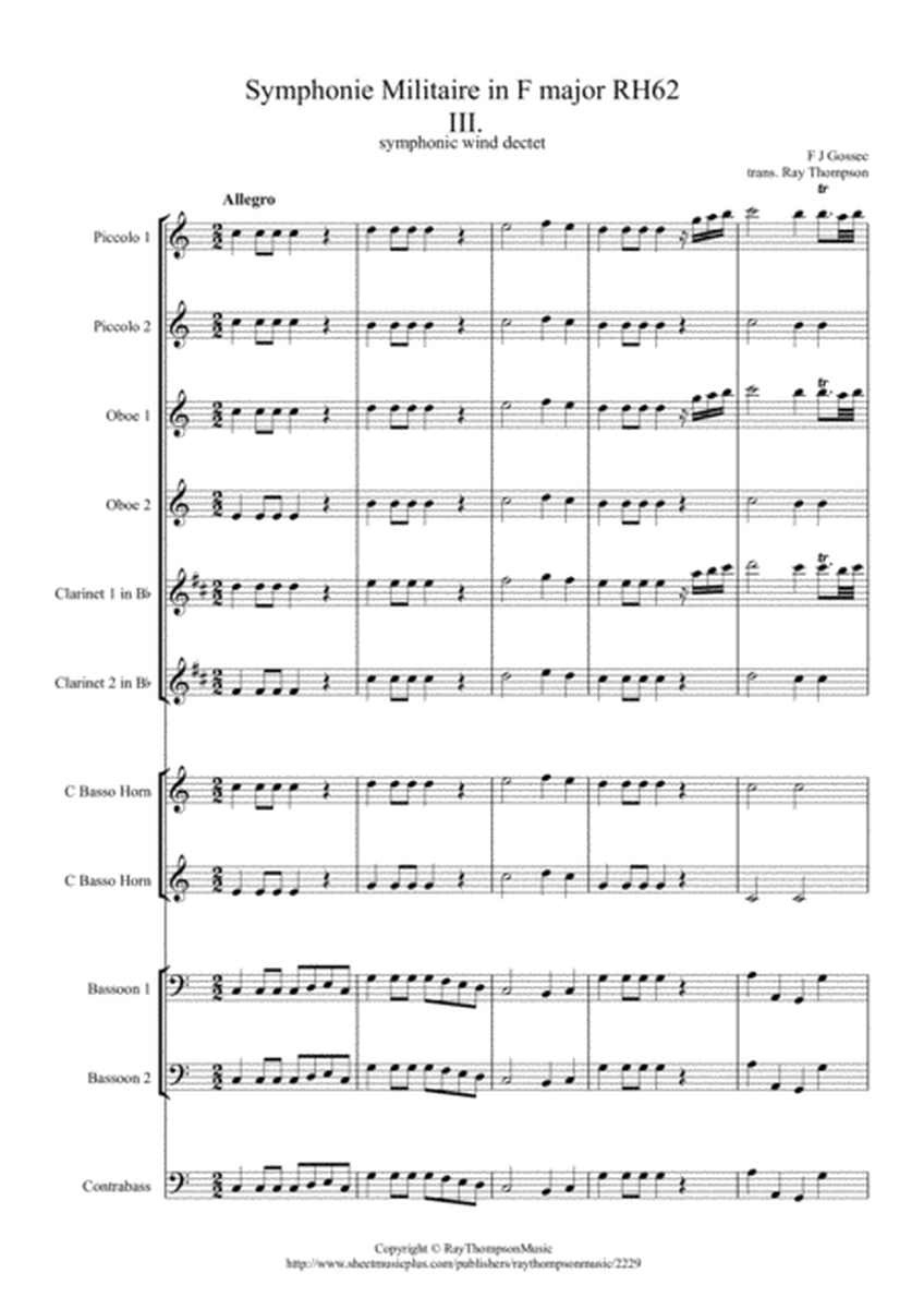 Gossec: Symphonie Militaire in F major RH62 Mvt. III - symphonic wind image number null