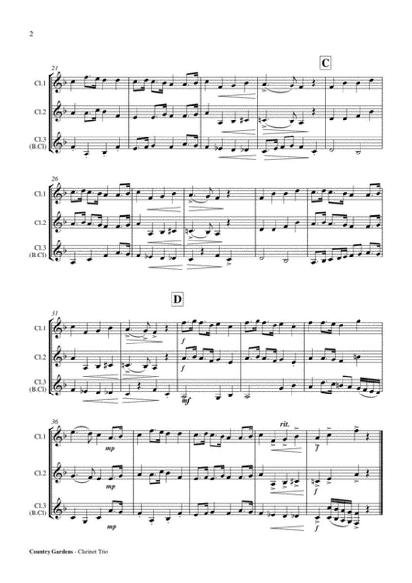 Country Gardens - Clarinet Trio Score and Parts image number null