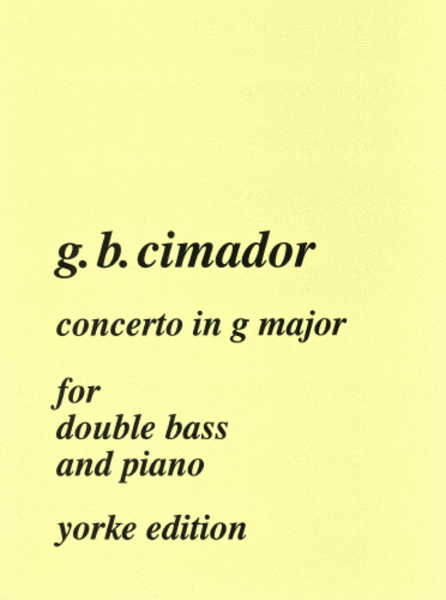 Concerto in G major. DB and Pf