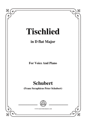 Book cover for Schubert-Tischlied,Op.118 No.3,in D flat Major,for Voice&Piano