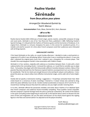 Book cover for Serenade for Woodwind Quintet