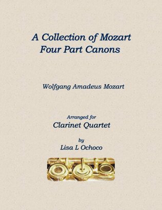 Book cover for A Collection of Mozart Four Part Canons for Clarinet Quartet