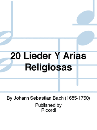 Book cover for 20 Lieder Y Arias Religiosas