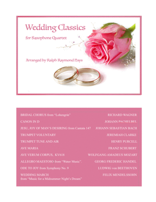 Book cover for Wedding Classics for Saxophone Quartet
