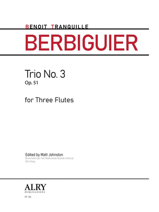 Book cover for Trio No. 3, Op. 51 for Three Flutes