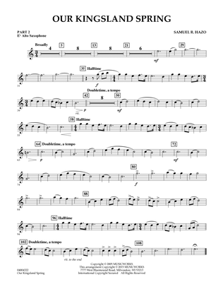 Our Kingsland Spring - Pt.2 - Eb Alto Saxophone