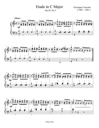 Concone Etude in C Major Op.24 No.7