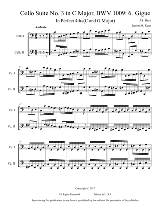 Book cover for Cello Suite No. 3, BWV 1009: 6. Gigue
