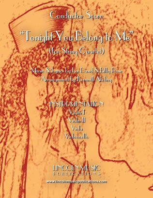Book cover for Tonight You Belong to Me (for String Quartet)