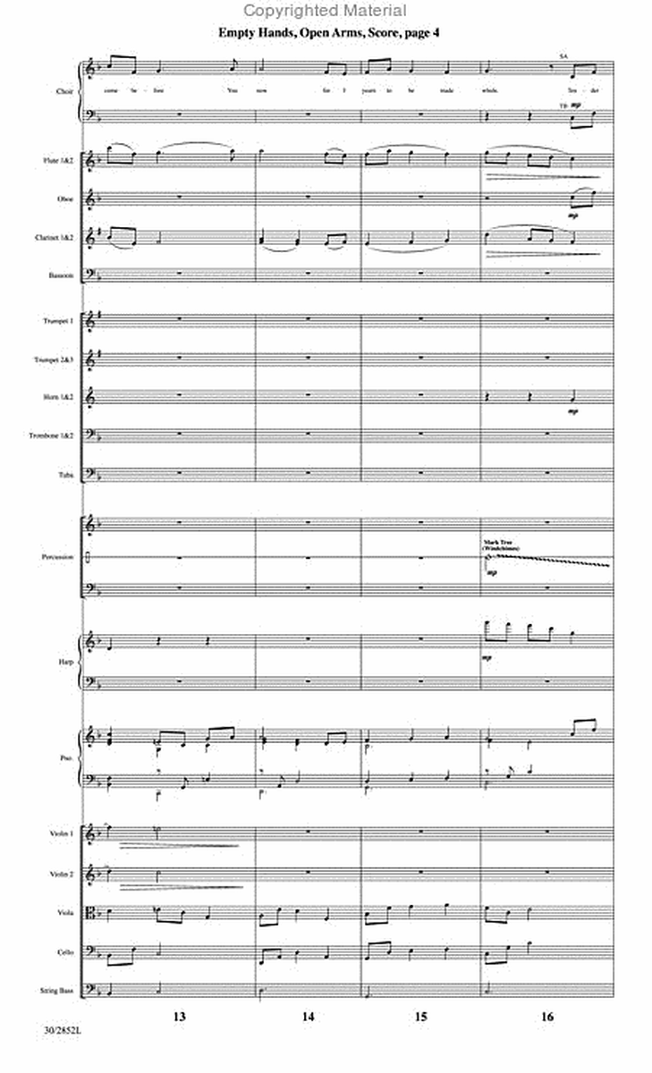 Empty Hands, Open Arms - Orchestral Score and CD with Printable Parts