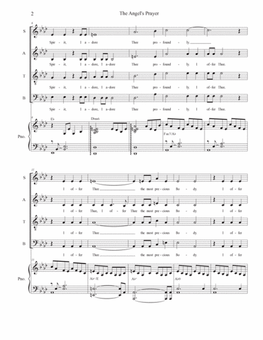 The Angel's Prayer (Vocal Quartet - (SATB) image number null