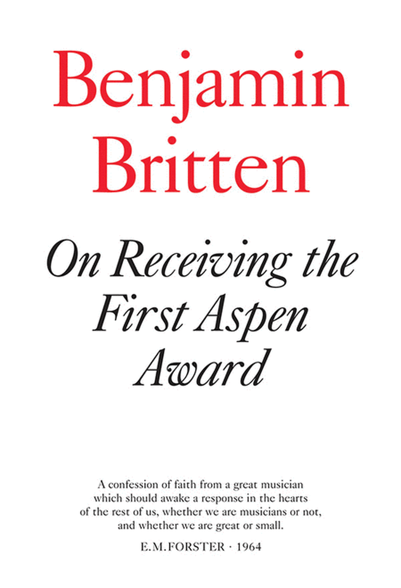 On Receiving the Aspen Award