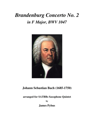 Book cover for Brandenburg Concerto No. 2 in F Major, BWV 1047 (saxophone quintet arrangement)