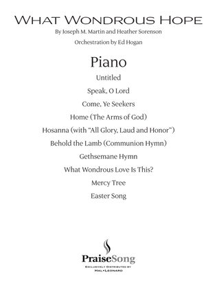 Book cover for What Wondrous Hope (A Service of Promise, Grace and Life) - Piano