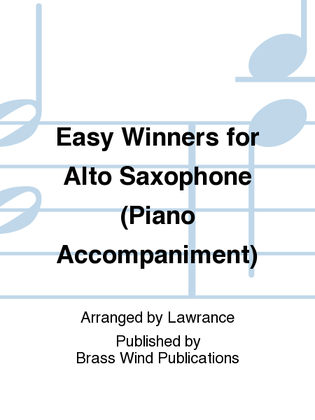 Book cover for Easy Winners for Alto Saxophone (Piano Accompaniment)