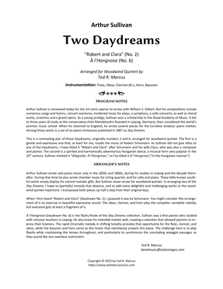 Book cover for Two Daydreams for Woodwind Quintet