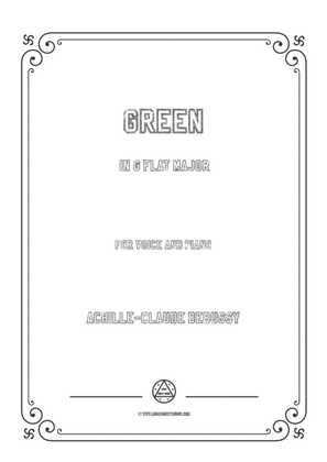 Book cover for Debussy-Green in G flat Major,for voice and piano