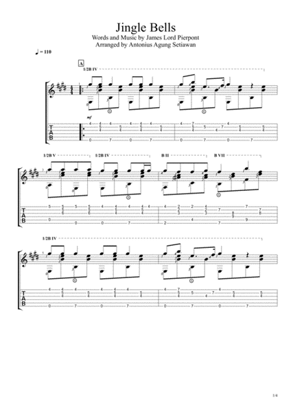 Jingle Bells (for Ukulele with TAB) by James Pierpont - Ukulele - Digital  Sheet Music