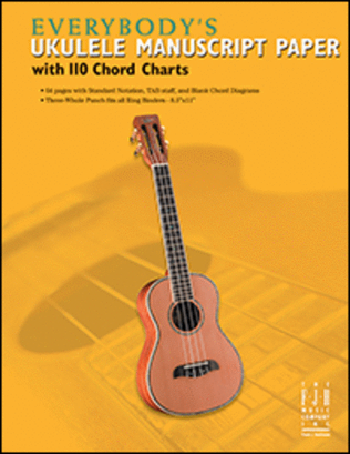 Book cover for Everybody's Ukulele Manuscript Paper with 110 Chord Charts