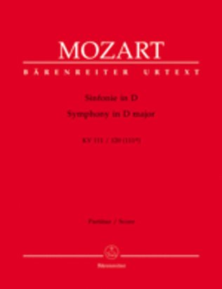 Book cover for Symphony D major, KV 111/120(111a)