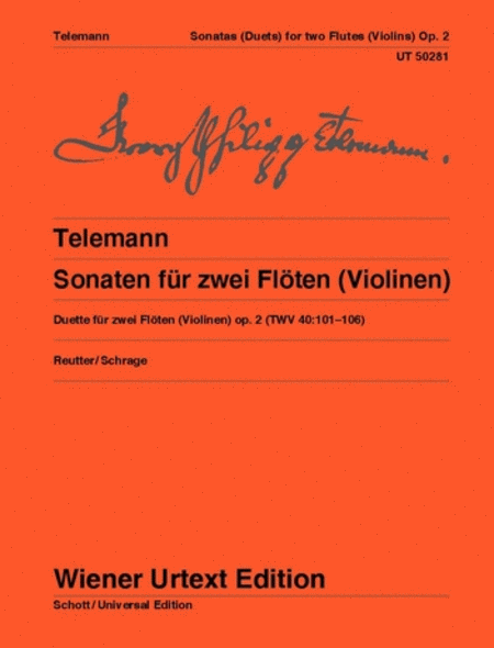 Georg Philipp Telemann : 6 Sonatas for 2 Flutes (Or Violins)