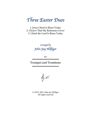 Book cover for Three Easter Duos for Trumpet and Trombone