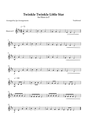 Book cover for Twinkle Twinkle Little Star for Horn in F in G Major
