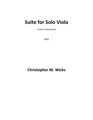 Book cover for Suite for Solo Viola