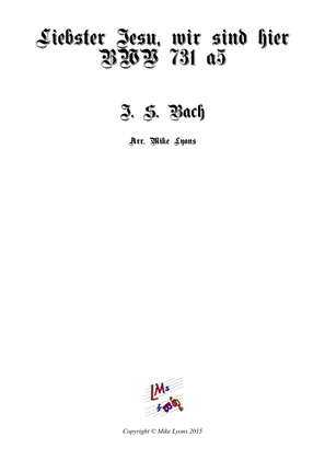 Book cover for Liebster Jesu, Wir Sind Hier BWV 731 (Brass quintet)