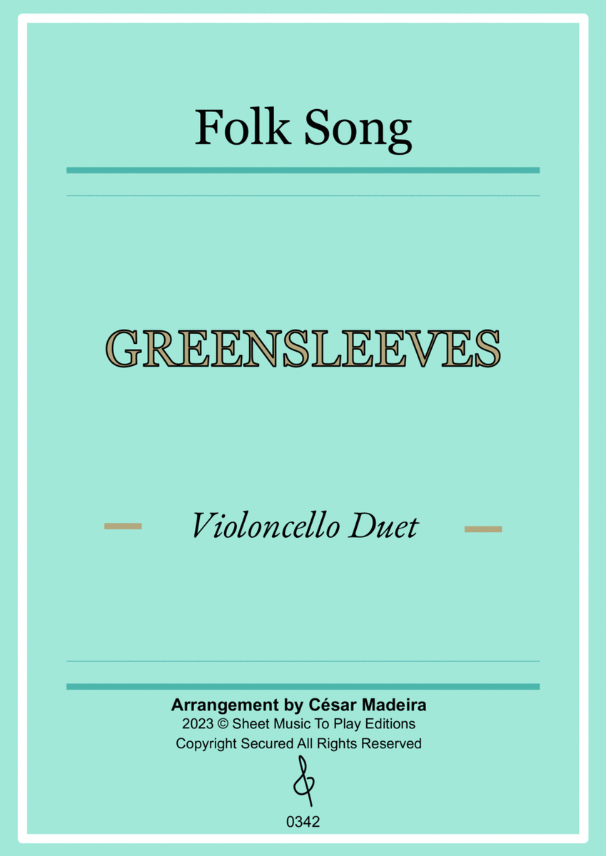 Greensleeves - Cello Duet (Full Score and Parts) image number null