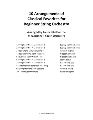 Book cover for 10 Arrangements of Classical Favorites for Beginner String Orchestra