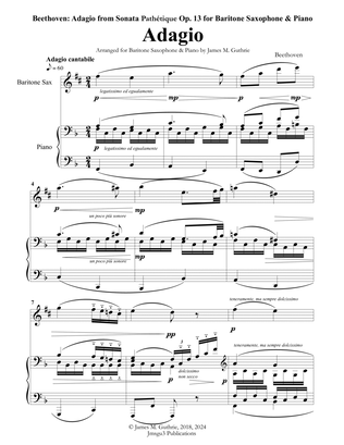 Book cover for Beethoven: Adagio from Sonata Pathetique for Baritone Sax & Piano