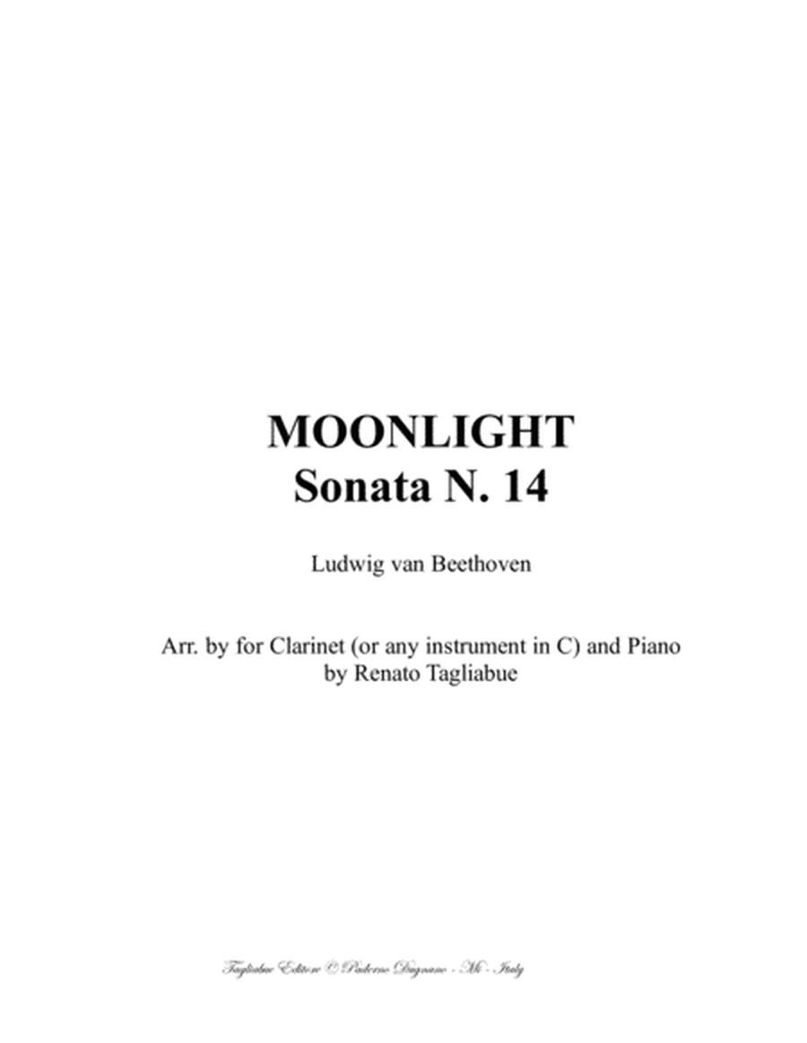MOONLIGHT SONATA - Arr for Clarinet (or any instr. in Bb) and Piano. image number null